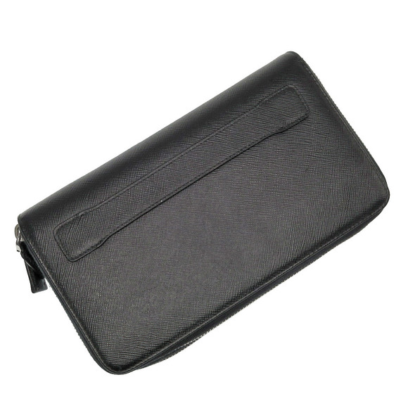 Prada Double Zip Wallet Saffiano Leather Black - Picture 2 of 8
